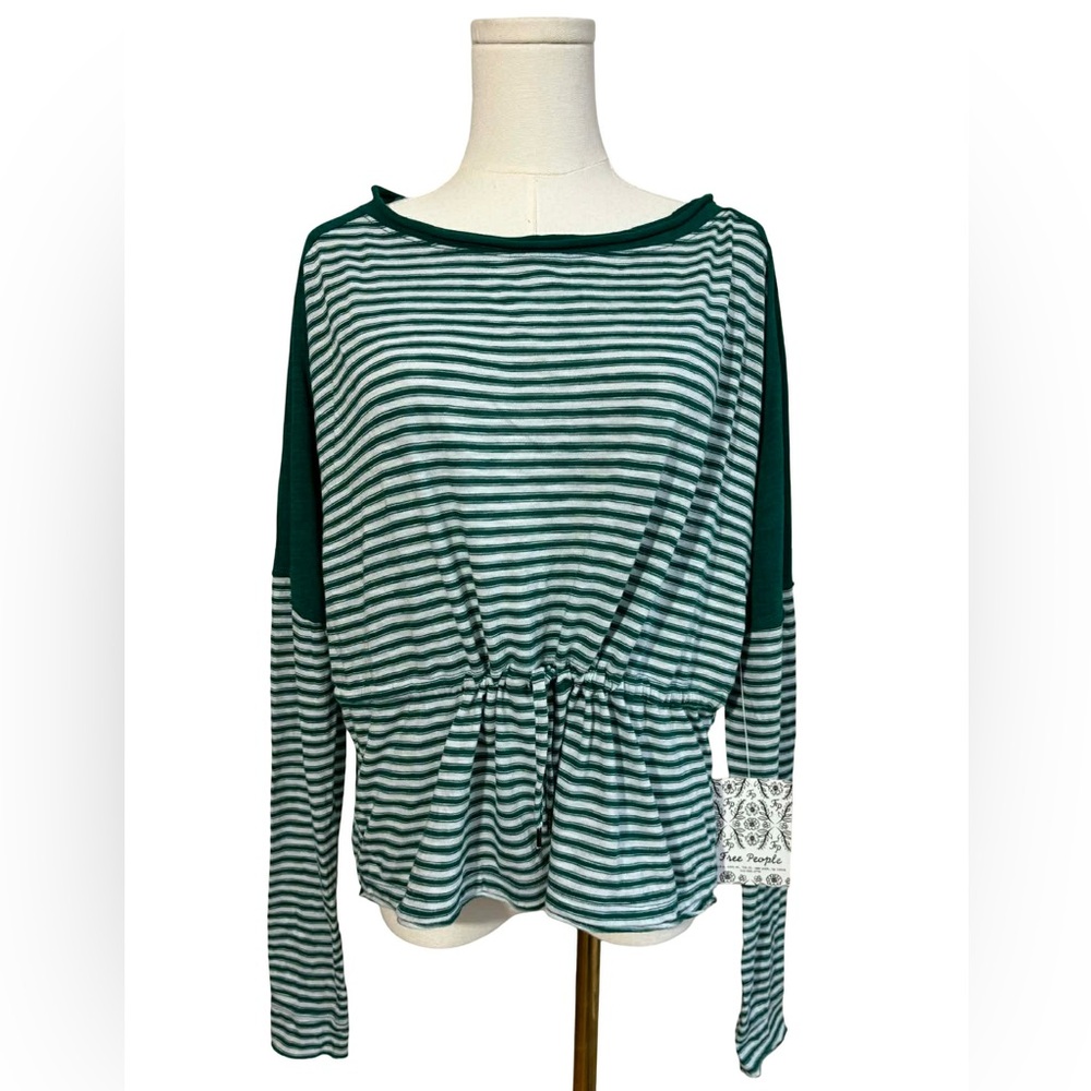 Free People (We the free) Striped Drawstring Waist Top